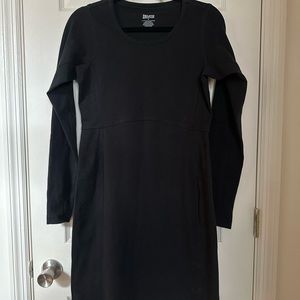 Duluth Trading Co. long sleeved Black dress size S. Ponte Knit